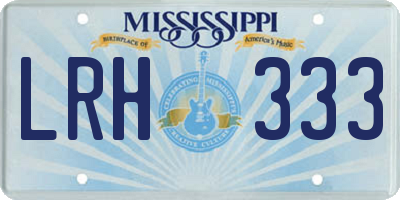 MS license plate LRH333