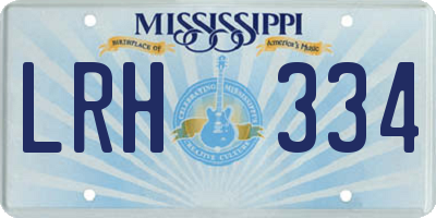 MS license plate LRH334