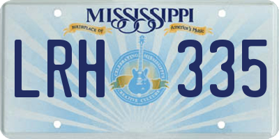 MS license plate LRH335