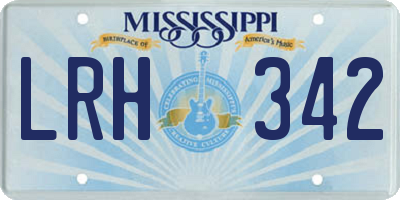 MS license plate LRH342