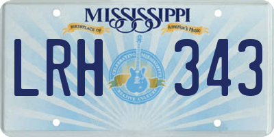 MS license plate LRH343