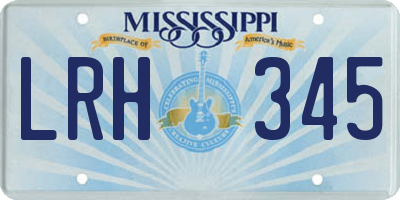 MS license plate LRH345