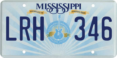 MS license plate LRH346