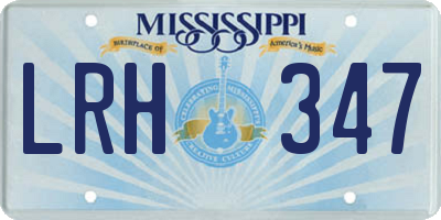 MS license plate LRH347