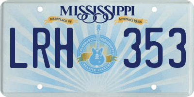 MS license plate LRH353