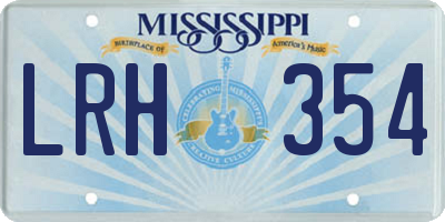 MS license plate LRH354