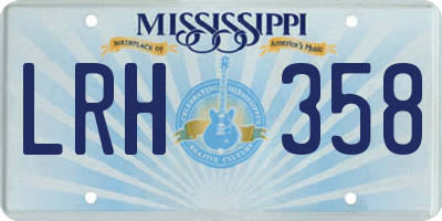 MS license plate LRH358