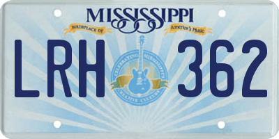 MS license plate LRH362