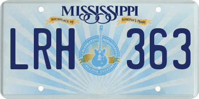 MS license plate LRH363