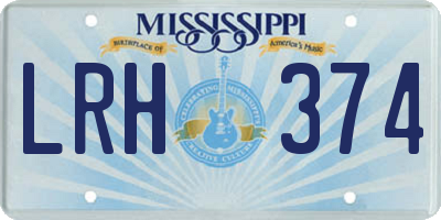 MS license plate LRH374
