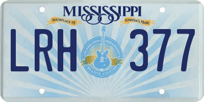 MS license plate LRH377