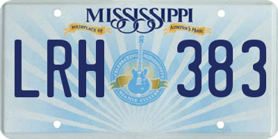 MS license plate LRH383