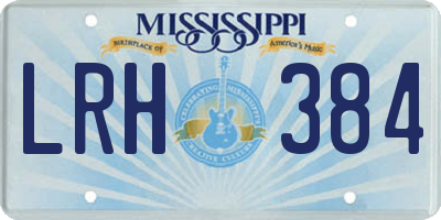 MS license plate LRH384