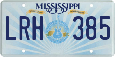 MS license plate LRH385