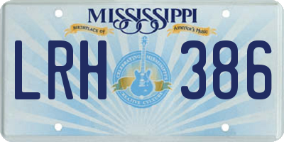MS license plate LRH386