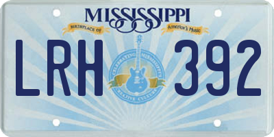 MS license plate LRH392