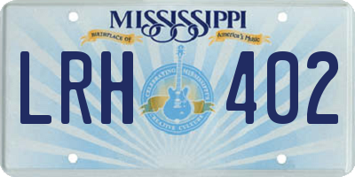MS license plate LRH402