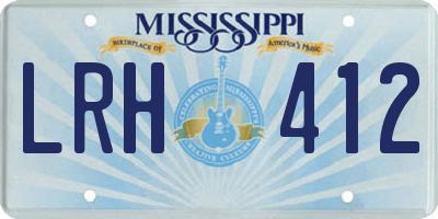MS license plate LRH412