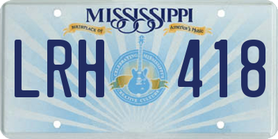 MS license plate LRH418