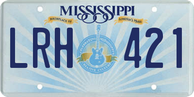 MS license plate LRH421