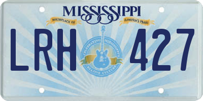 MS license plate LRH427