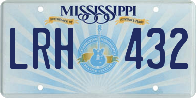 MS license plate LRH432