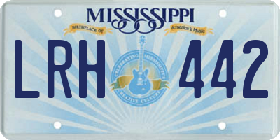 MS license plate LRH442