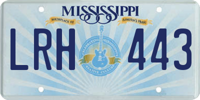 MS license plate LRH443