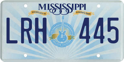 MS license plate LRH445