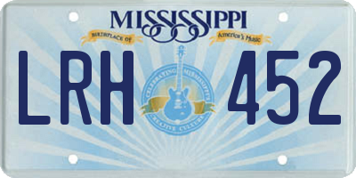 MS license plate LRH452