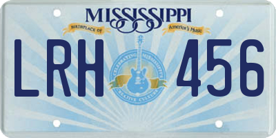 MS license plate LRH456