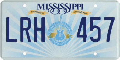 MS license plate LRH457