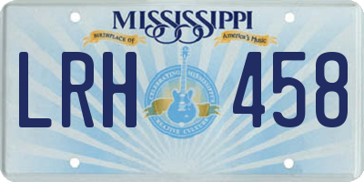 MS license plate LRH458