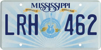 MS license plate LRH462