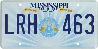MS license plate LRH463