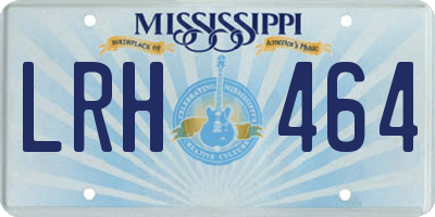 MS license plate LRH464