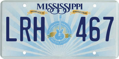 MS license plate LRH467