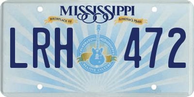MS license plate LRH472