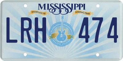 MS license plate LRH474