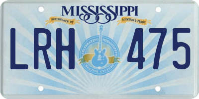 MS license plate LRH475