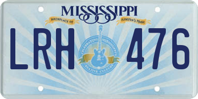 MS license plate LRH476