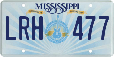 MS license plate LRH477