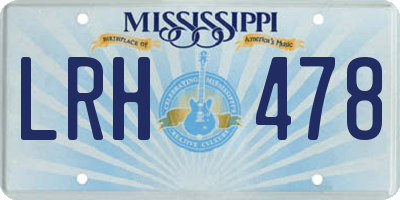 MS license plate LRH478