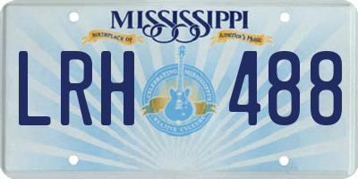 MS license plate LRH488