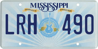 MS license plate LRH490