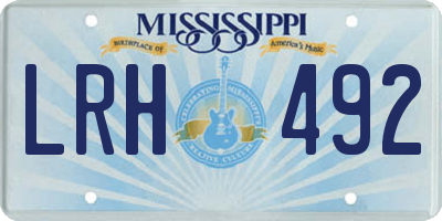 MS license plate LRH492