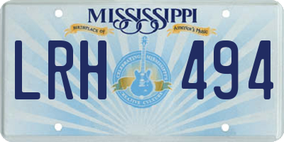 MS license plate LRH494