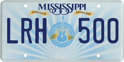 MS license plate LRH500