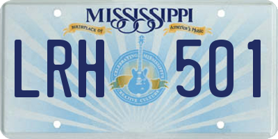 MS license plate LRH501