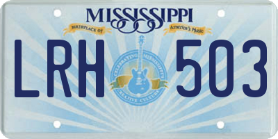 MS license plate LRH503